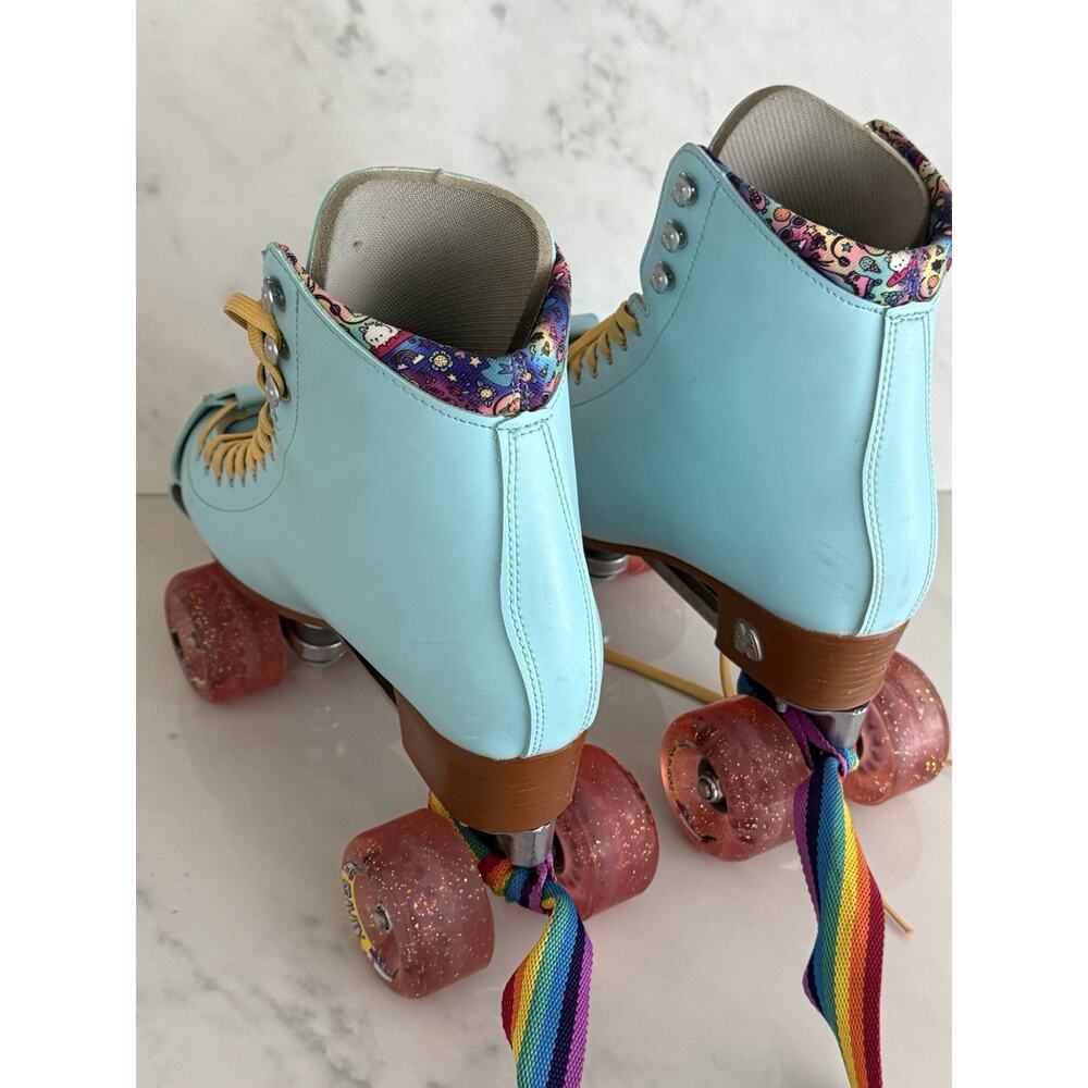 Moxi Beach Bunny Roller Skates - Pool Blue with Mustard Laces - Women's Size 10 - Picture 7 of 15